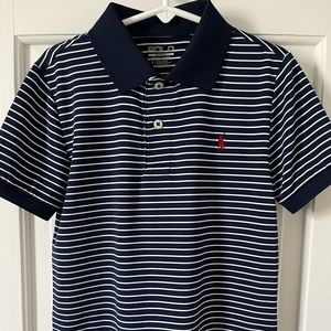 EUC! Ralph Lauren Polo Sport golf shirt- boys size 5 navy blue w/white stripes